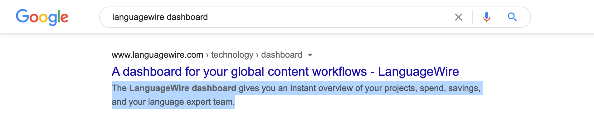 Exemple de meta description sur Google 