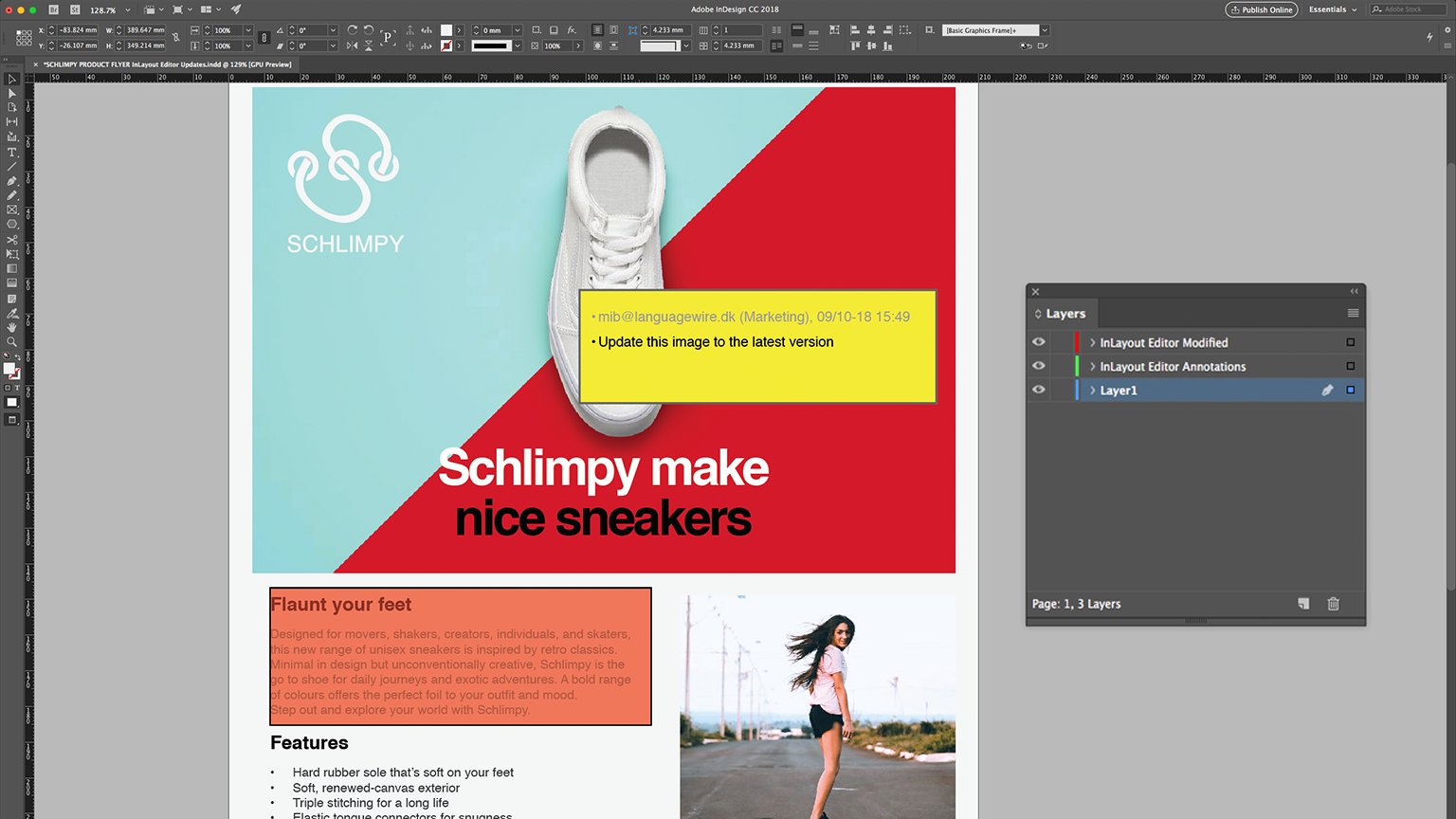 InDesign-Ansicht InLayout Editor