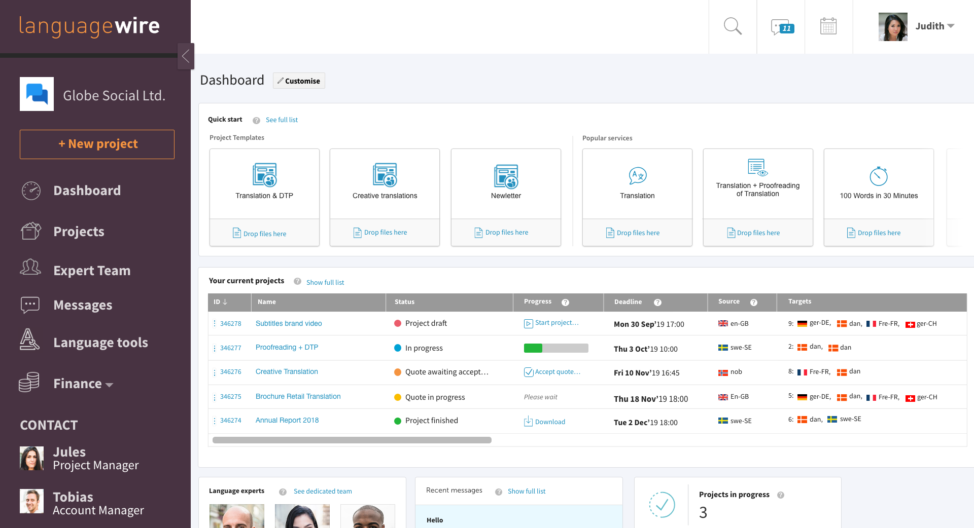 LanguageWire Contentplattform