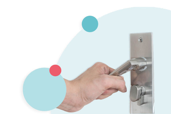 Hand on door handle